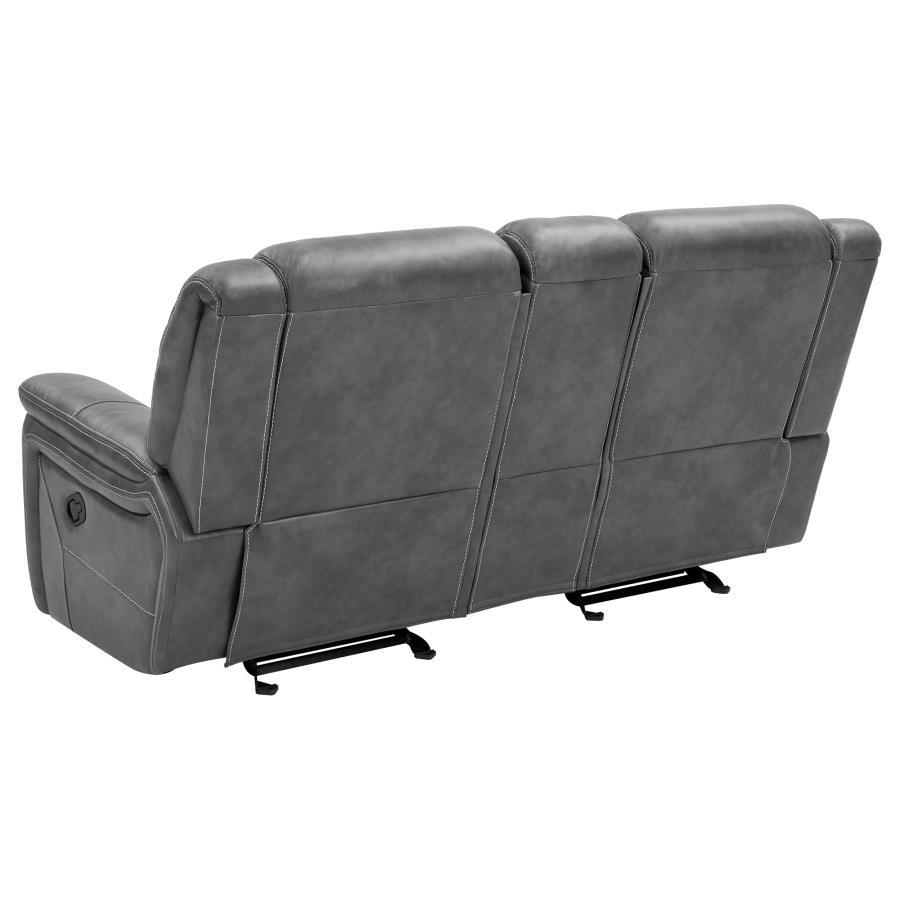 Conrad - Upholstered Padded Arm Glider Loveseat - Gray