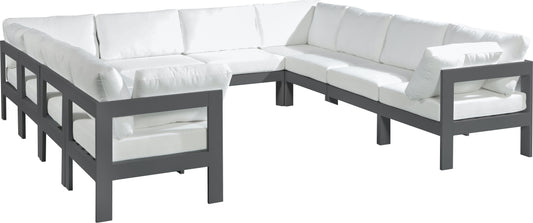 Nizuc - Outdoor Patio Modular Sectional 10 Piece - White - Fabric - Modern & Contemporary