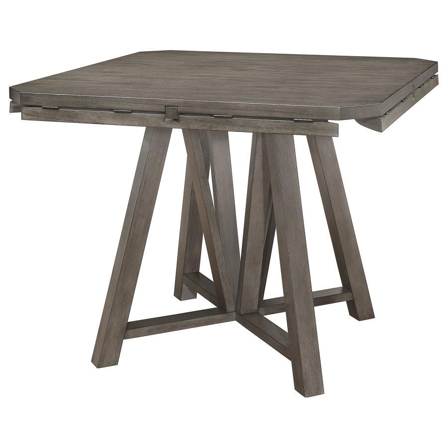 Athens - Round Drop Leaf Counter Dining Table - Gray