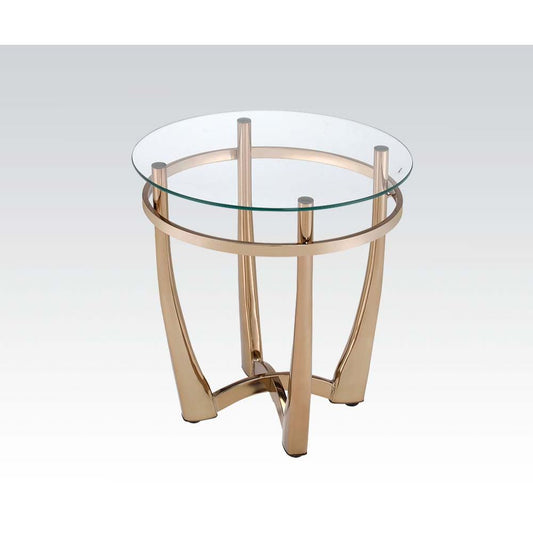 Orlando II - End Table - Champagne & Clear Glass