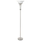 Archie - Frosted Torchiere Floor Lamp - Brushed Steel