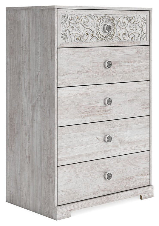 Paxberry - Whitewash - Five Drawer Chest