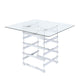 Nadie - Counter Height Table - Chrome & Clear Glass