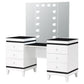 Talei - 6-Drawer Vanity Set With Lighting - Black And White