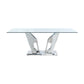 Azriel - Dining Table - Clear Glass & Mirrored Silver Finish