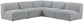 Miramar - Modular Sectional 5 Piece - Gray - Fabric