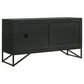 Riddell - 3 Door Wood Reeding Accent Cabinet - Matte Black