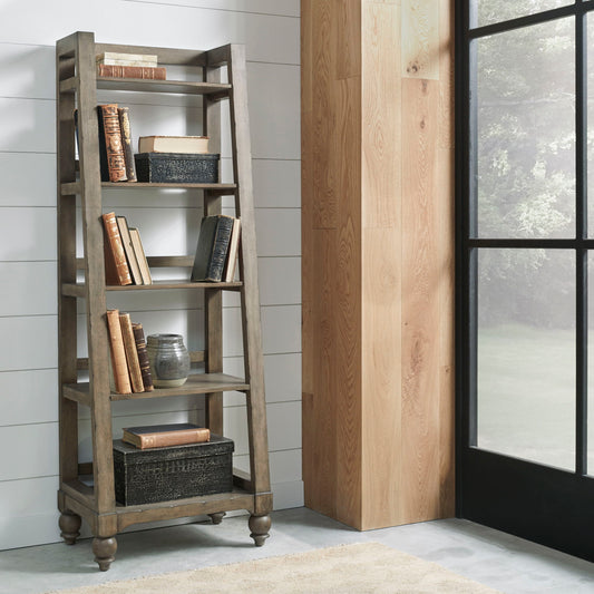 Americana Farmhouse - Wood Leaning Pier Bookcase - Light Brown